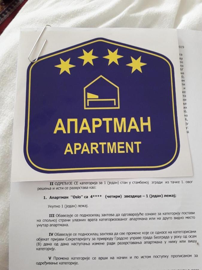 Apartman Oslo Belgrado Buitenkant foto